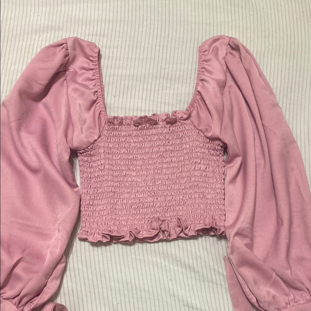 Pink Smocked Women's Top